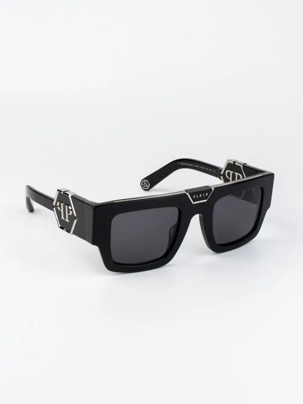 Philipp Plein Men Sunglasses Black Grey Square SPP092M 700Y NEW AUTHENTIC